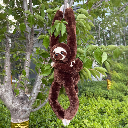 Hideekoog 2pcs Sloth Hanging Stuffed Animal Mother with Baby Hanging Plush Toys, Three-Toed Sloth Hooks and Stuffed Animals with Rings for Kids, Gifts for Boys and Girls