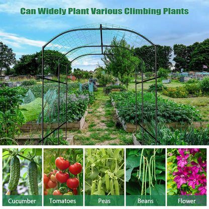 SUNYRISY Garden Arch Trellis for Climbing Plants Outdoor Gardening, 87" H x 70" L x 75" W Metal Core Tall Plant Support for Raised Bed Planting Cucumber Tomato Flowers Vegetables