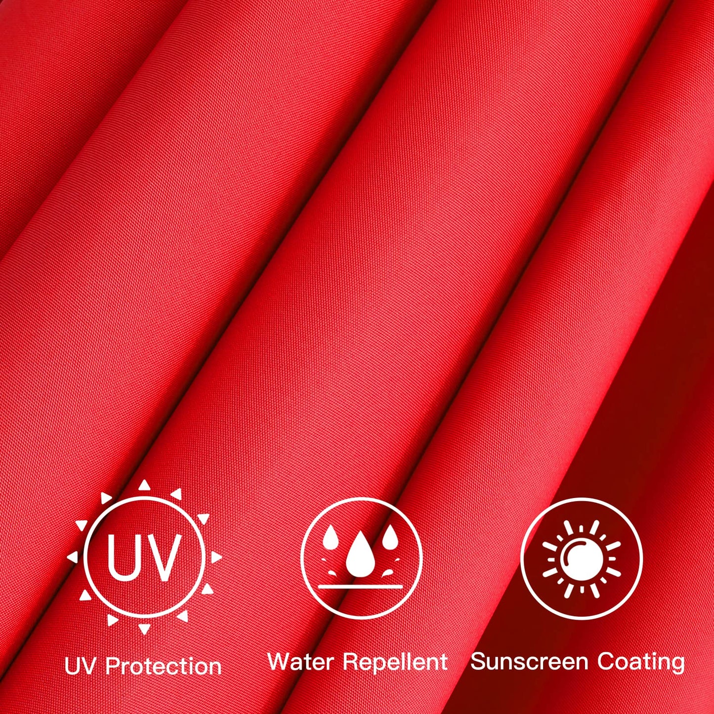 Sunnyglade 9ft Patio Umbrella Replacement Canopy Market Umbrella Top Canopy (Red)