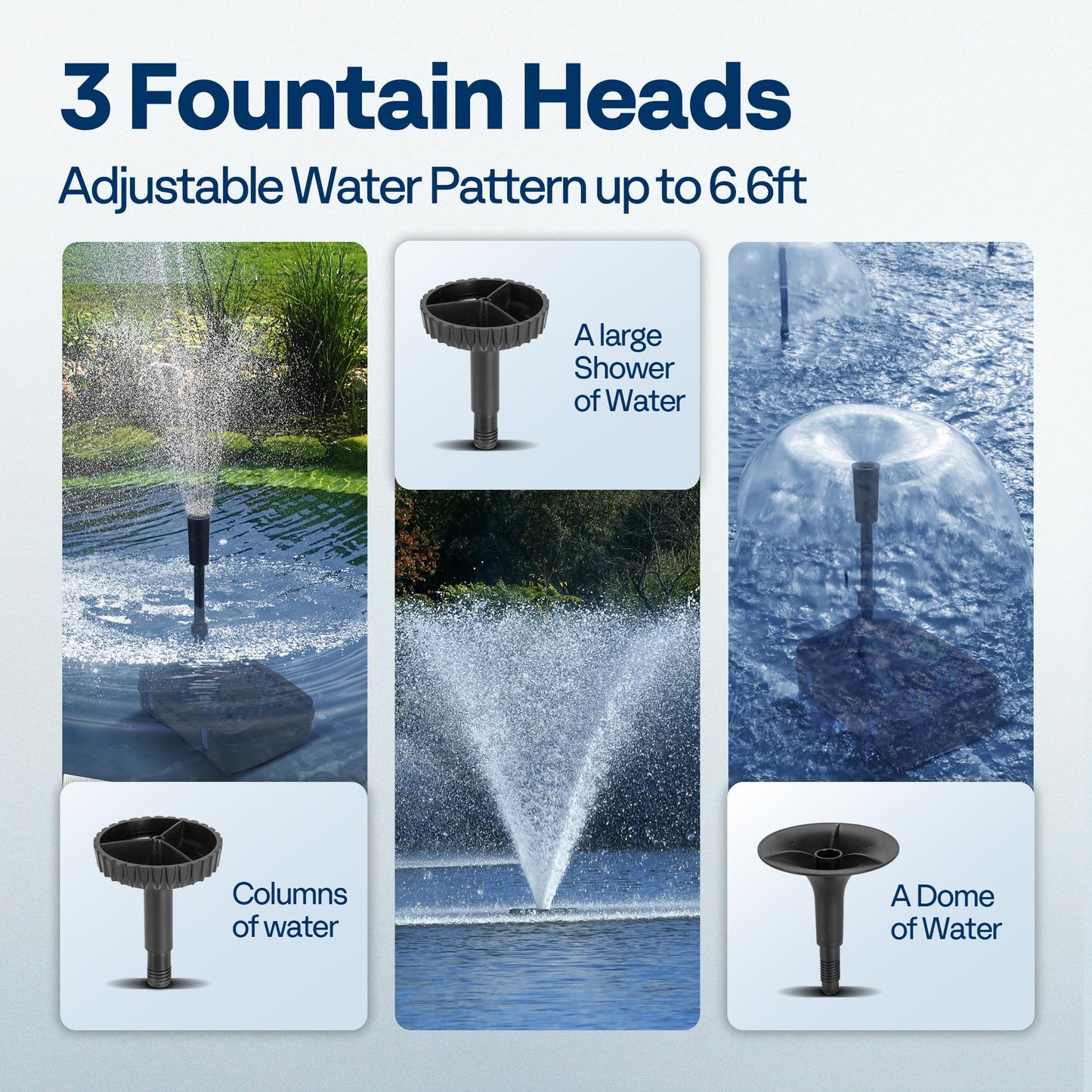 VIVOHOME All-in-One Pond Filter Fountain System Kits, 540 GPH Submersible Water Pump for Ponds up to 1060 Gallons