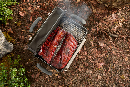 Weber Go‑Anywhere Charcoal Grill – Compact Portable BBQ Grill for Camping, Tailgating & Outdoor Cooking with 2‑Piece Cooking Grate & Precise Airflow Dampers