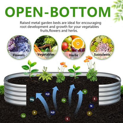 Easllre 2PCS 6x3x1ft Galvanized Metal Raised Garden Bed Kit,Outdoor Planter Box Vegetables,Flowers,Herbs Durable Rust-Resistant Patio Gardening Beds
