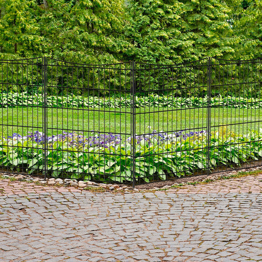 INJOPEXI Decorative Garden Fence 6 Panels 13ft(L)×36in(H) Garden Fences with 6 Panels Rustproof Metal Wire No Dig Temporary Animal Barrier Fencing Outdoor Dog Fence for Yard Patio - Without Gate