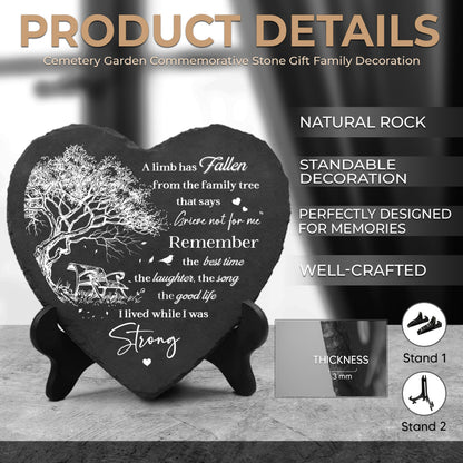 DIGIKAZZ A Limb Has Fallen Plaque, Memorial Garden Stones in Memory of Loved One, Memorial Gifts for Loss of Mom, Dad, Brother, Son Stones on Christmas