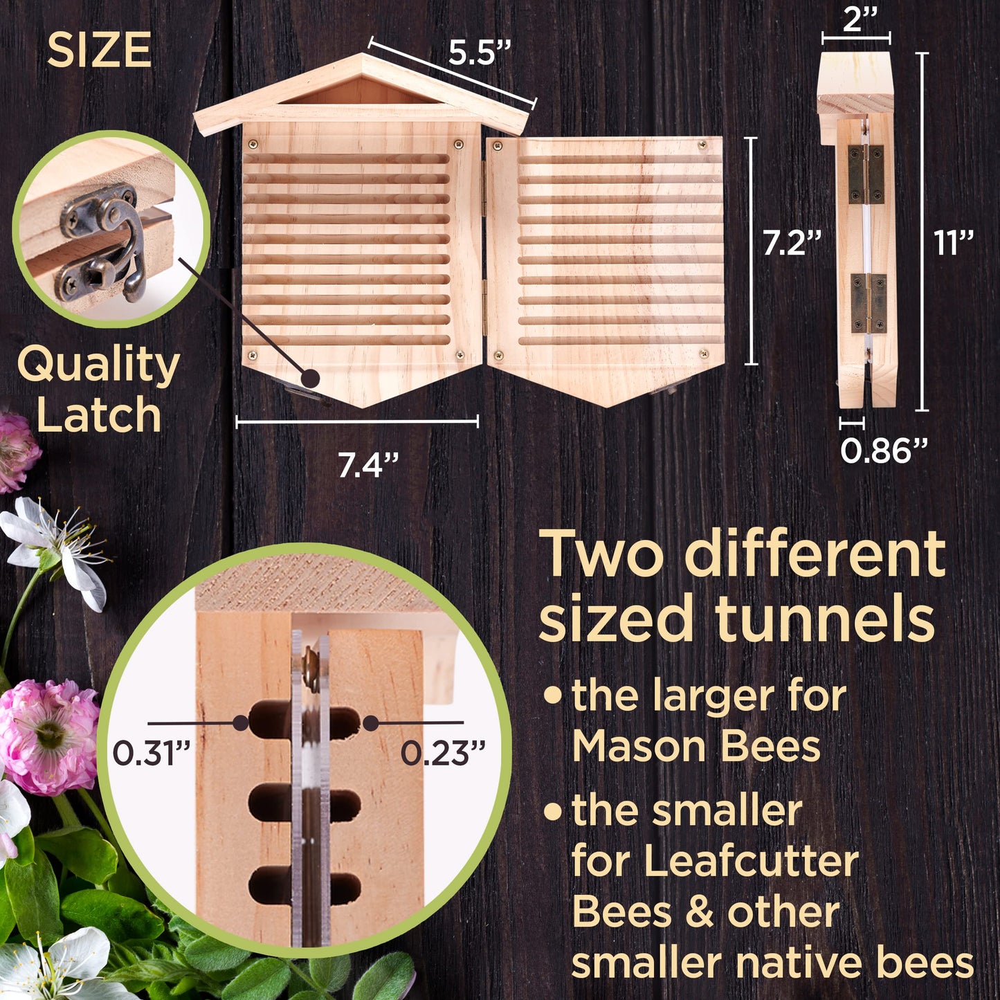 Rivajam Native Bee Observatory | Mason Bee Houses for Pollinating Bees | Pollinator Bee Houses for The Garden Lover | Leaf cutter Bee Home | Unique Gardening Gifts