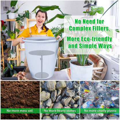 Adjustable Plant Risers for Inside Pots, 11-20" Rise Planter Insert Filler for Large Pots, Plant Lift Inserts Pot Risers for Indoor Outdoor Tall Taper Planter Container (6" 8" 10" Base Top, Set of 1)