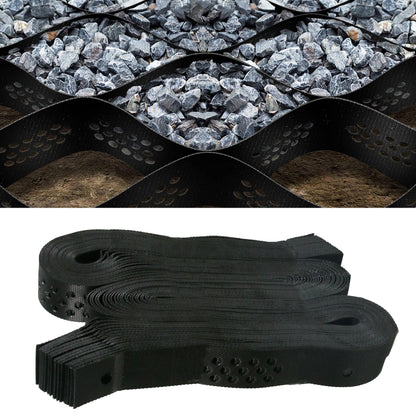 Sunnyglade 2" Thick Ground Grid 40 x 4 FT, Gravel Retainer 1880 LBS Per Sq ft, Geo Grid Driveway Stabilization for DIY Patio Walkway Driving RV Parking Slopes and Garden (Black, 4 x 40FT)