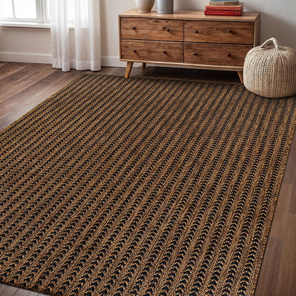 Washable Outdoor Rug 5x7 Modern Area Rugs Outdoor Carpets Striped Pattern Non Shedding Waterproof Easy Clean Patio Deck Porch Living Room Bedroom Garden RV (5 X 7 Gold)
