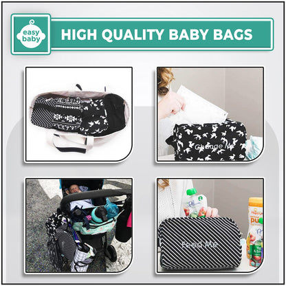 Easy Baby - Diaper, Bottle, and Supplies - Organizer Pouches and Changing Pad - Change, Feed, Dress, and Clean Me (8 Pack Brooklyn) | Organizing Packing Tote Cubes for Baby Items