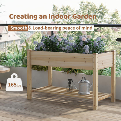 FILWH Raised Garden Bed with Legs Elevated Wooden Planter Box Stand Large Planter Stand Box for Fruits Vegetables Flowers with Divider with Bag - 48 * 24 * 30.5IN