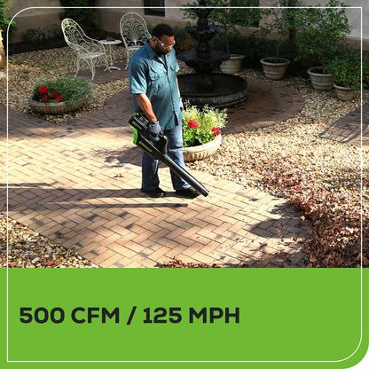 Greenworks 80V 21” Brushless (Push) Cordless Electric Lawn Mower + (500 CFM) Axial Leaf Blower (75+ Compatible Tools), (2) 2.0Ah Batteries and 30 Minute Rapid Charger