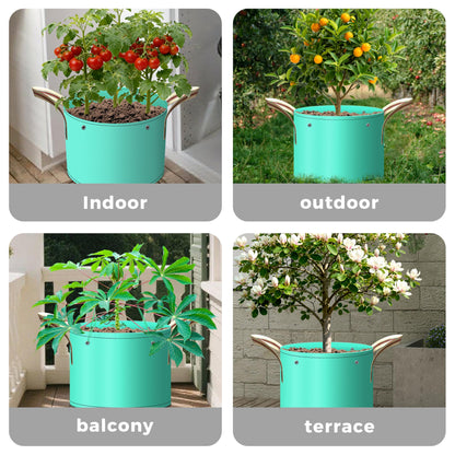 SPONDWILD 7 Pcs 15 Gallon Grow Bags, PE Garden Grow Bags for Plants with Branch-Binding Holes and Bottom Drain Holes, Ideal for Vegetables, Strawberries and Flowers