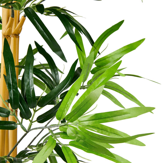 Amazon Basics Artificial Bamboo Plant with Plastic Planter Pot, 39.4", Green, Home Office Decor, Floor Plant