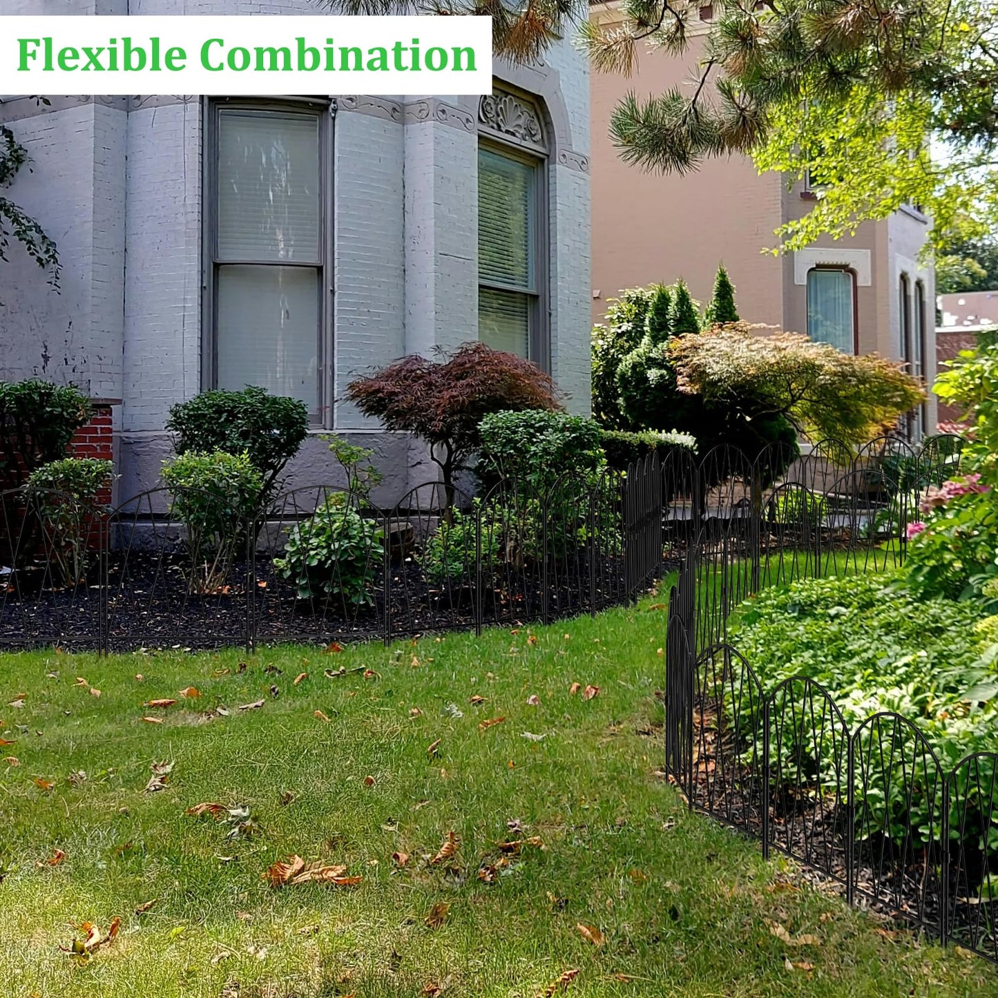 10 Pack Decorative Garden Fence Animal Barrier,11ft(L) x 16in(H) Rustproof Metal Wire No Dig Fence Border for Dogs,Anti Digging Flower Edging for Outdoor,Landscape,Patio & Yard,Arched