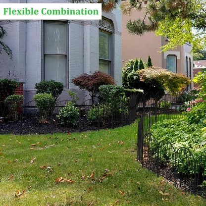 10 Pack Decorative Garden Fence Animal Barrier,11ft(L) x 16in(H) Rustproof Metal Wire No Dig Fence Border for Dogs,Anti Digging Flower Edging for Outdoor,Landscape,Patio & Yard,Arched