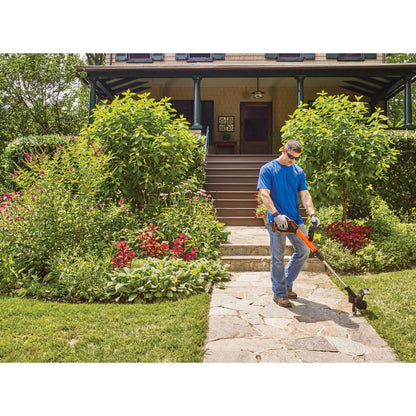 BLACK+DECKER 20V* MAX String Trimmer and Edger, EASYFEED Weed Wacker, 12 Inch Cutting Width, 2 Speed Control Weed Eater, (1) Battery and Charger Included (LSTE523)