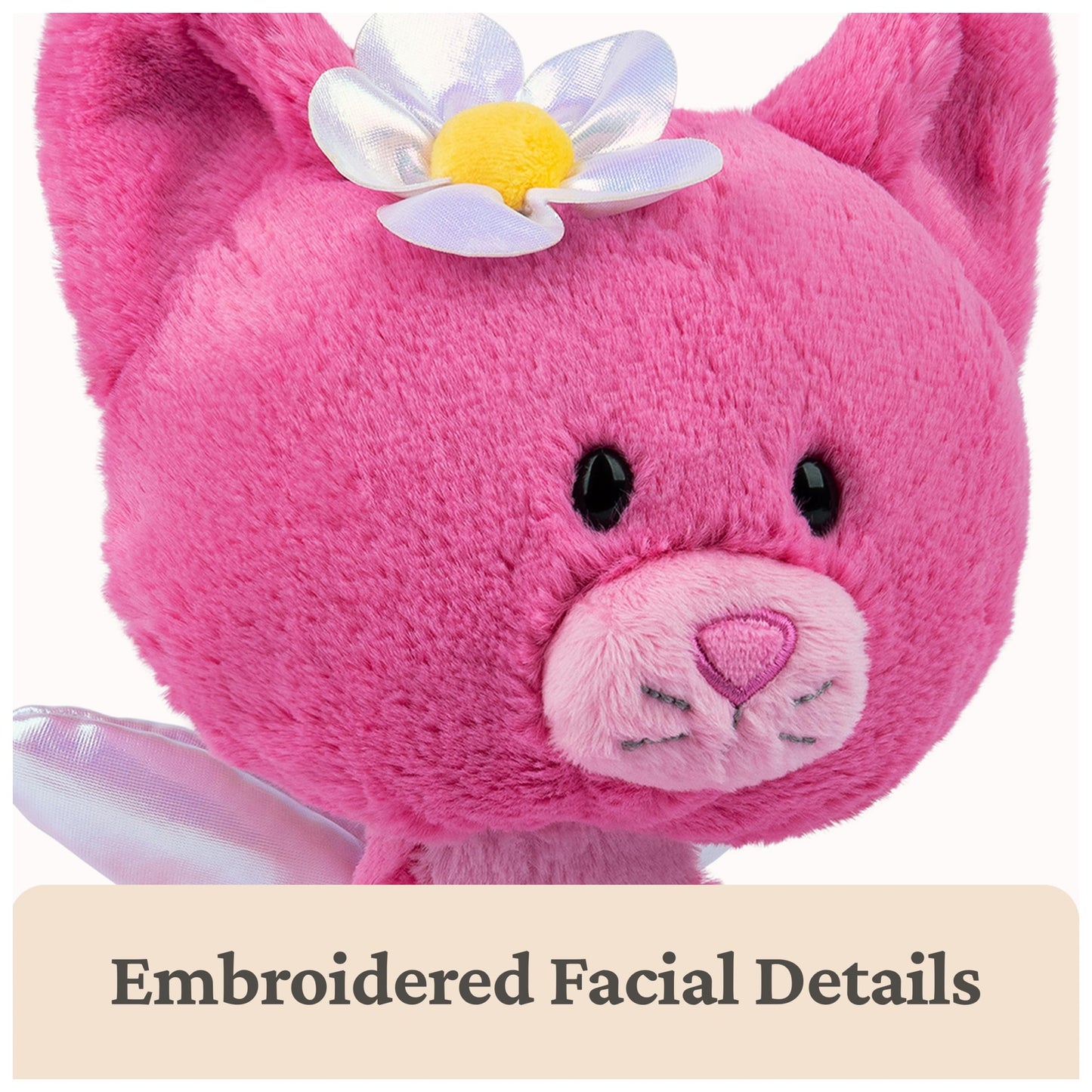 GUND Take Along Friends, Maeve Rose Fairy Cat Plush Toy, Cat Stuffed Animal for Ages 1 and Up, Pink, 15”