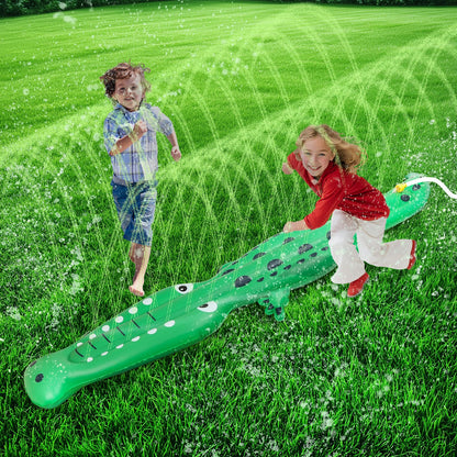 Water Sprinkler for Kids,Large Crocodile Inflatable Sprinkler, Kids Sprinklers for Yard,Outdoor Water Toys Spray Summer Water Play for Boys Girls Dogs Backyard
