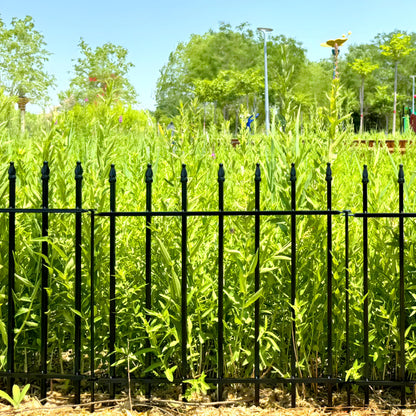 Thealyn Metal Decorative Garden Fence 24" Wide x 24" High (5 Panels, Total Length 10 feet), Metal Border Folding Fence, Landscape Fencing Dog Fence Pet Fence for Flower Bed, Yard, Animal Barrier