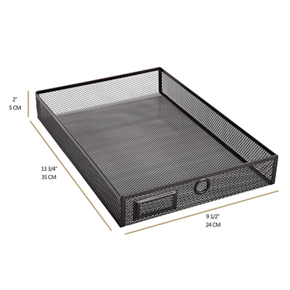Annova Desk Organizer Wire Mesh 3 Tier Sliding Drawers Paper Sorter/Multifunctional/Premium Solid Construction for Letters, Documents, Mail, Files, Paper, Kids' Art Supplies (Black)