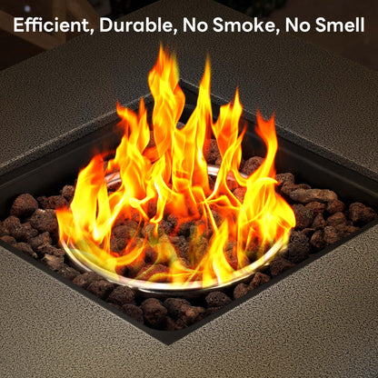 Electactic 28 Inch Propane Fire Pit, 3-in-1 Multi-Use Outdoor Fire Pit Table, 50,000 BTU Steel Gas Fire Pit with Lid & Lava Rock, Add Warmth and Ambience for Patio Deck Garden, Outdoor Gatherings