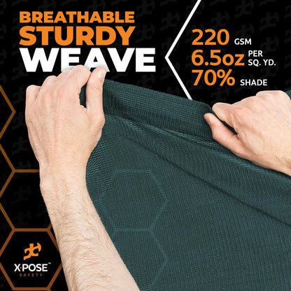 Xpose Safety Heavy Duty Green Mesh Tarp 12' x 12' (3-Pack) – 70% Sunblock Shade Cloth with Grommets for Garden, Fence, Privacy Screen, Canopies, Dump Trucks, Pool Cover – Tear & Weather Resistant