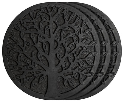 HF by LT Rubber Tree Garden Stepping Stone, 11-3/4 inches, Black, Set of 3