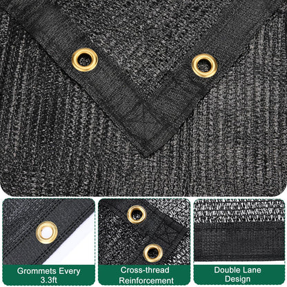Kesfitt 70% Shade Cloth 10x20 ft, Breathable HDPE Mesh Sun Shade Tarp for Garden & Greenhouse, UV Resistant Outdoor Shade Fabric with Copper Grommets for Plants, Patio, Yard