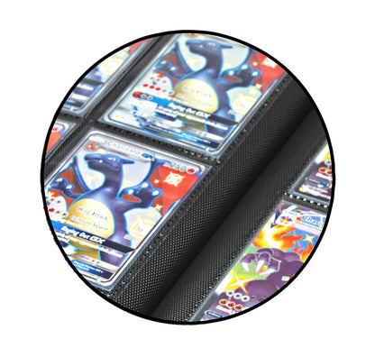 TopDeck 1000 Card Binder - TCG Portfolio - 16 Pocket Card Binder - Ringless Binder Compatible with Pokemon Cards, Yu-Gi-Oh, Magic the Gathering, and More - Side Load Sleeves - Cards Album (Black)