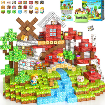 100 PCS Magnetic Blocks Toys, Build Mine Magnet World Set, Magnetic Tiles Building for Boys & Girls Age 4-8 5-7, STEM Montessori Sensory Toys for Toddlers Kids Gifts