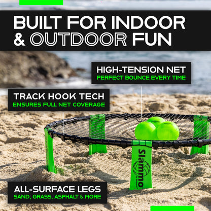 GoSports Slammo Game Set (Includes 3 Balls, Carrying Case and Rules) - Outdoor Lawn, Beach & Tailgating Roundnet Game