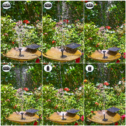 AISITIN DIY Solar Water Pump Kit for Water Feature Outdoor, Solar Powered Water Fountain Pump with 6 Nozzles for Bird Bath, Ponds, Garden, Fish Tank