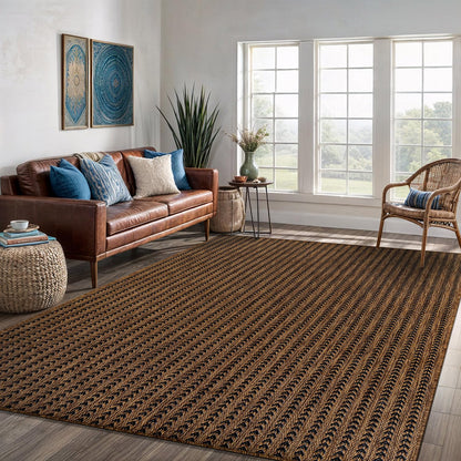Washable Outdoor Rug 5x7 Modern Area Rugs Outdoor Carpets Striped Pattern Non Shedding Waterproof Easy Clean Patio Deck Porch Living Room Bedroom Garden RV (5 X 7 Gold)
