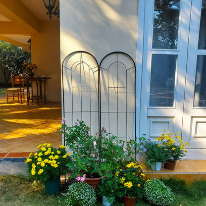 SCENDOR 2 Pack Black Garden Trellis for Climbing Plants 59" H x 15.9" W Iron Plant Support Climbing Vines and Flowers Stands Vegetables Patio Metal Lattices Garden Addition Outdoor