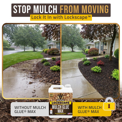 PetraMax Lockscape Mulch Glue for Landscaping Rocks Max Concentrate, Weed Barrier - Non-Toxic Pea Gravel Binder, Mulch & Rock Glue for Landscaping, Landscape Rock & Gravel Stabilizer - (1 Gal)