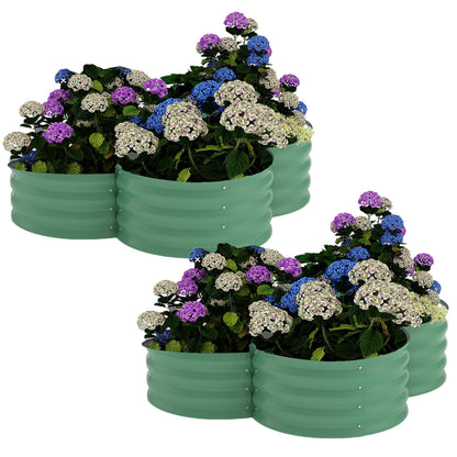 Garvee 2 Pack Galvanized Raised Garden Bed, Outdoor Planter Box with Open Base for Herbs, Veggies & Flowers. Rust-Resistant Raised Garden Beds, Ground-Connected Design for Deep Root Growth
