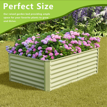 Ayen Guard 2PCS 4x2x2FT Galvanized Raised Garden Bed,Galvanized Planter Boxes Outdoor, Large Metal Raised Garden Beds for Vegetables-Green