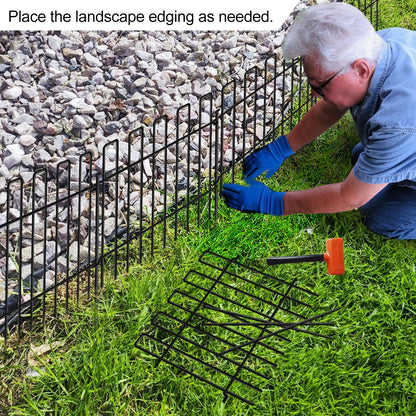 26 Panels No Dig Animal Barrier Fence, 13in(H) x 37ft(L) Garden Edging Border Fencing, Rustproof Metal Stakes Decorative Garden Fence, Dog Digging Defense Fencing Barrier for Outdoor, Yard, Patio