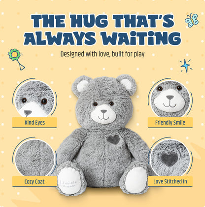 Jumble Bear 4LB Weighted Stuffed Animal Bear Toy – Large Soft Plush Teddy for Toddlers, Kids, Teens & Adults – Sensory Weighted Plush Toy Stuffed Animals for Comfort for Boys & Girls
