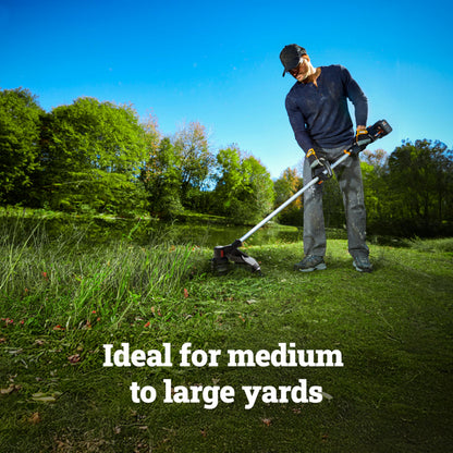 Worx Cordless String Trimmer, 15" Electric Weed Wacker with Dual-exit Bump-Feed Head, 25CC Gas-Like 40V Weed Eater with Brushless Motor, 2 × 4.0 Ah Batteries & Charger Included, WG185