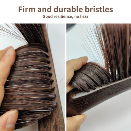 Hand Broom Brush, Dust Brush for Cleaning, Wood Block Hand Brush, Soft Bristle Cleaning Brush for Car Bed Furniture Clothes Garden Couch Draft (Curved Handle)