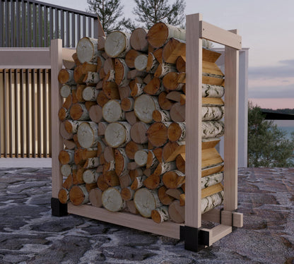 Fire Beauty 4 Pack Firewood Rack Base,Heavy Duty Metal Adjustable Log Storage Rack Bracket