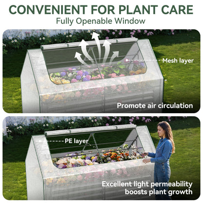 Raised Garden Bed with Self-Watering System, 6x3x2 ft Elevated Planter Boxes Outdoor with PE Cover, Galvanized Raised Beds for Gardening,Vegetables,Flowers, Backyard, Patio