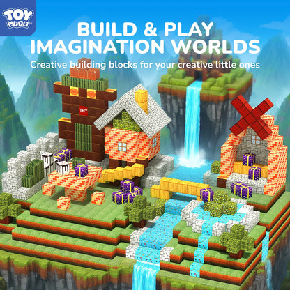 TOY Life Magnetic Blocks, Mine Magnet Block Set Build Frozen Princess Castle World for Kids Age 3+ Year Old Boys Girls, Magnetic Building Blocks for Toddler (108PCS Forest Castle)