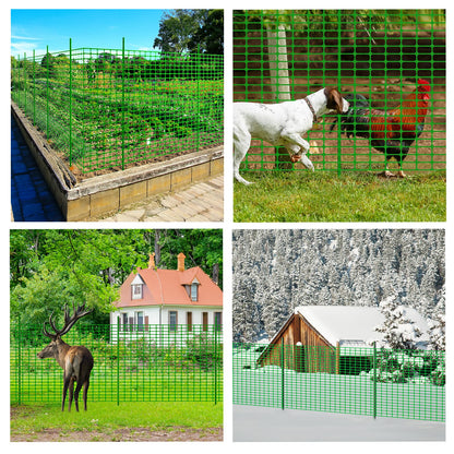 Temporary Fence Plastic Fence with Posts, Safety Barrier for Dogs Snow Mesh Fencing with Steel Stake Movable Portable Fencing Fence Roll 40In High 100Ft Long for Garden Backyard Outdoor