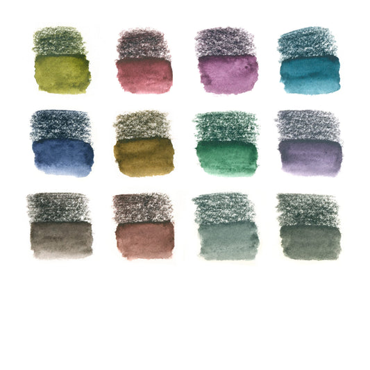 Staedtler Water-Soluble Tinted Graphite Pencils, Watercolor Artist Set, Pre-sharpened, 12 Colors in Metal Tin, 14610T M12