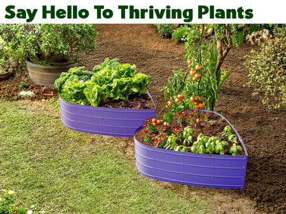 Plant & Plot Galvanized Raised Garden Beds Outdoor // Planter Raised Beds for Gardening, Vegetables, Flowers // Large Metal Garden Box (Purple) // Tool-Free Assembly