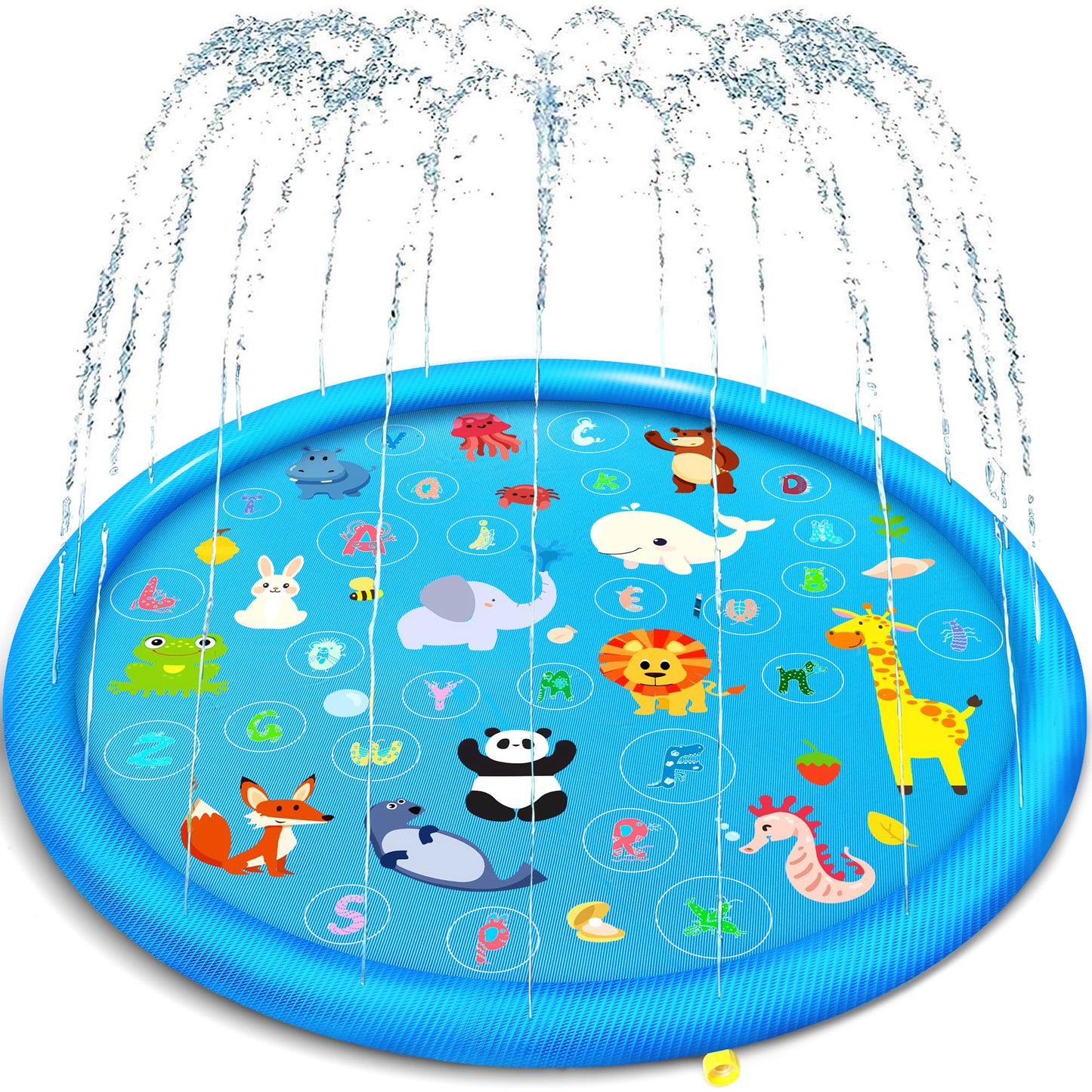 Non-Slip Splash Pads for Toddlers 1-3, Thickened 69-Inch Sprinkler Pool – Fun Outdoor Water Play Mat for Kids, Children, and Dogs – Safe Summer Backyard Fountain Toy (Blue)