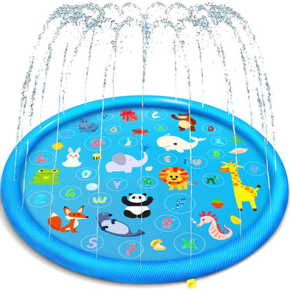 Non-Slip Splash Pads for Toddlers 1-3, Thickened 69-Inch Sprinkler Pool – Fun Outdoor Water Play Mat for Kids, Children, and Dogs – Safe Summer Backyard Fountain Toy (Blue)
