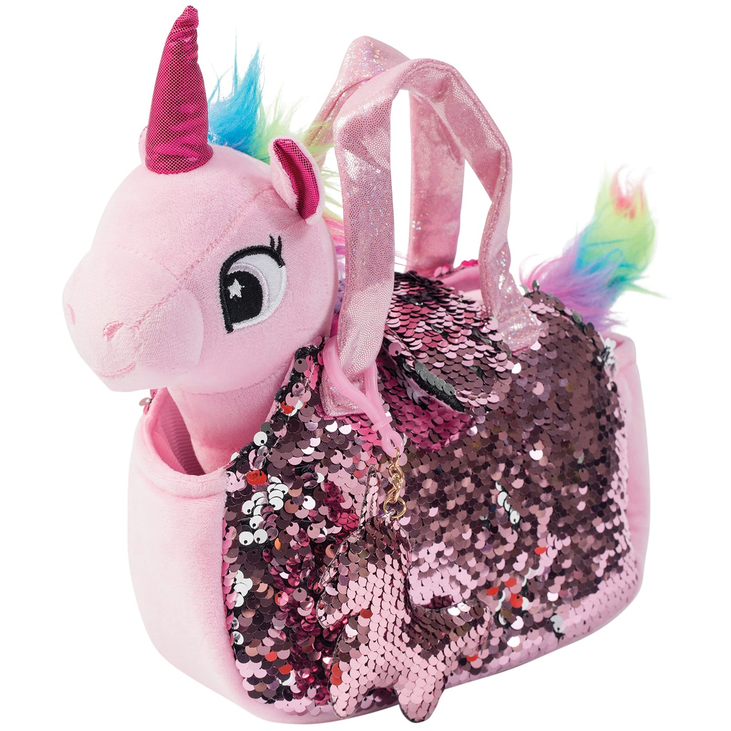 Little Jupiter Plush Pet Set w/Purse - Unicorn Stuffed Animals for Girls - Unicorn Plush - Stuffed Unicorns - Gift for Age 4-5 - 6-7 yrs (Pink Unicorn)